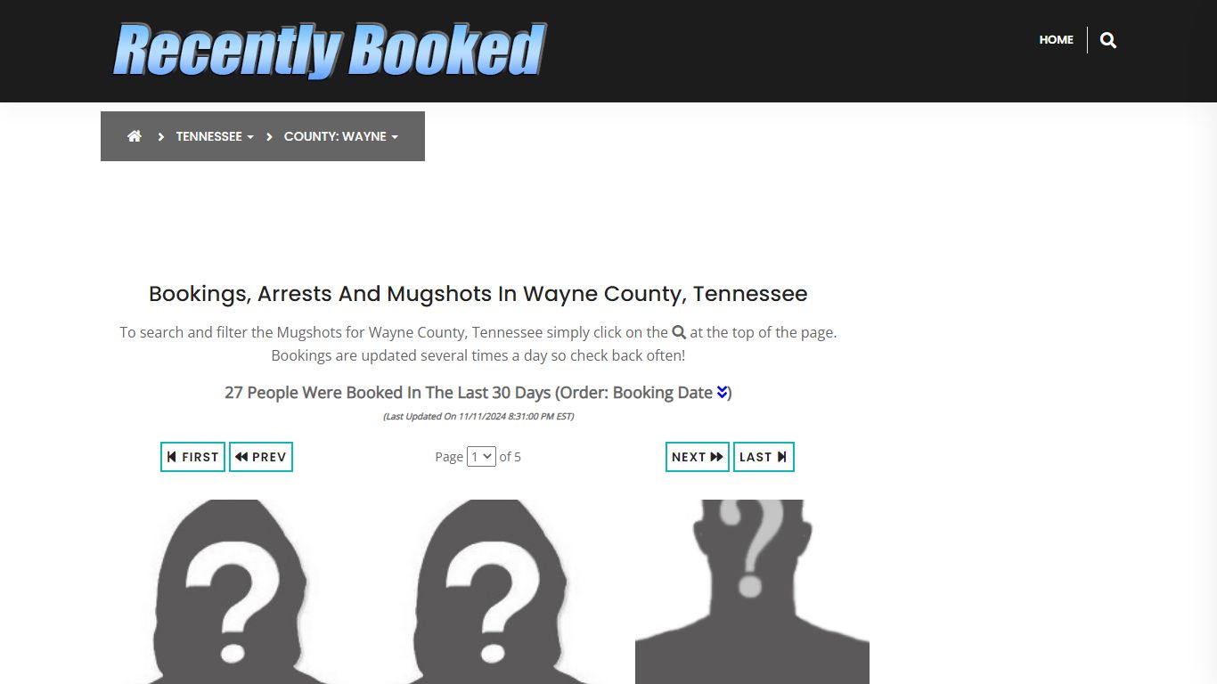 Bookings, Arrests and Mugshots in Wayne County, Tennessee - Recently Booked